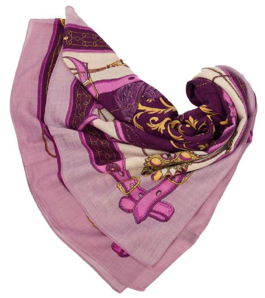 Damen Tuch Groß Viskose 130X130 cm Lila Pink
